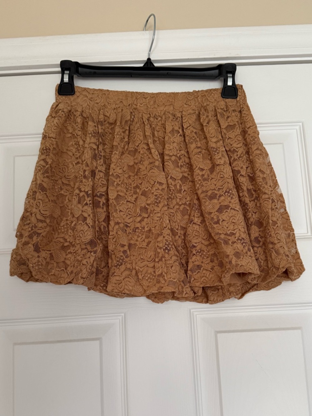Lace Circle Skirt in Camel Tan